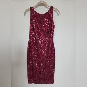 Ralph Lauren Deep Red Sequin Dress 6P